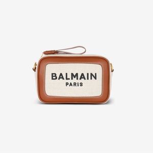 Balmain B-Army Canvas and Leather Clutch Bag